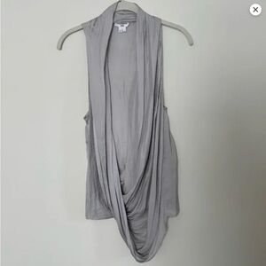 Helmut Lang Gray Draped Sleeveless Tank Top